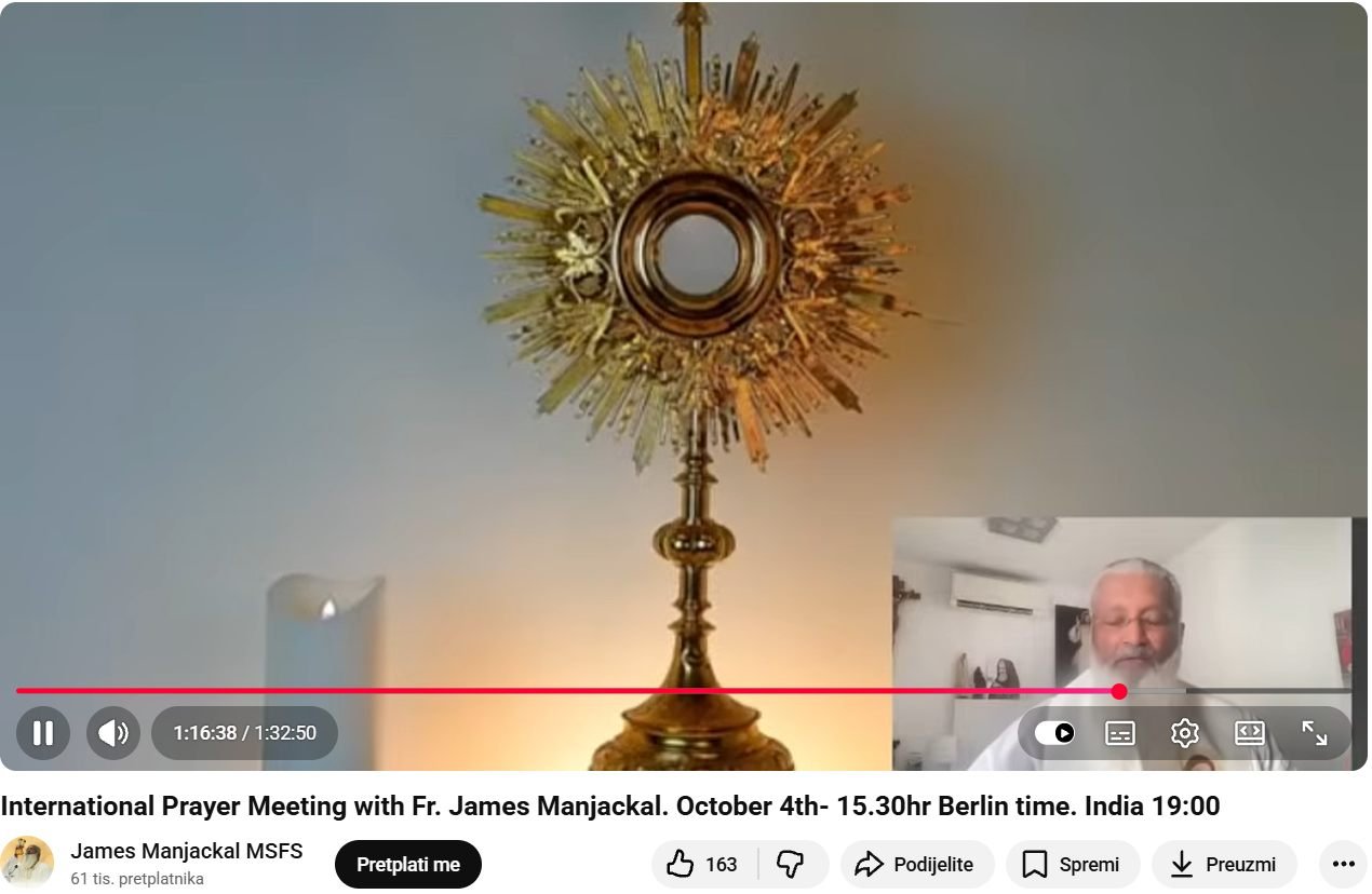 Prijenos međunarodne molitve s ocem Jamesom Manjackalom, 4. listopada, na 1:16:38