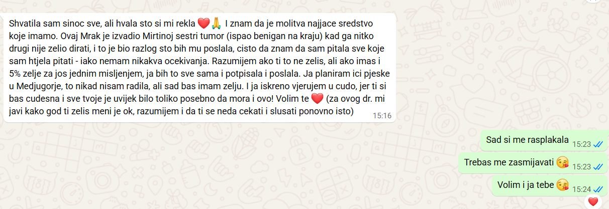 Poruka rodice Marije: „I ja iskreno vjerujem u čudo…“