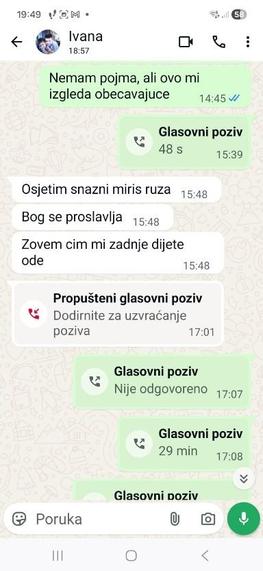 Poruke od Ivane: „Osjetim snažni miris ruža“, „Bog se proslavlja“